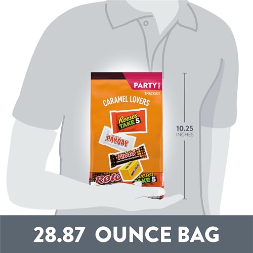 Image of Hershey Assorted Caramel Flavored Snack Size, Candy Party Pack, 28.87 oz (Pack of 2)