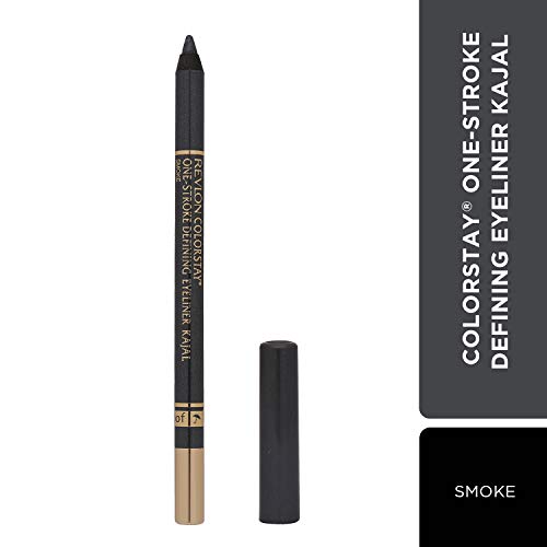 Image of REVLON Colorstay one stroke defining eyeliner kajal, Sharpenable Pencil, Rich Glossy, Longwear and Waterproof, One Stroke to intense defined Eyes, Smoke