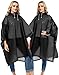 Borogo 2 Pack Rain Ponchos for Adults Reusable - Raincoats Survival Emergency Heavy Duty Rain Coat with Drawstring Hood Black
