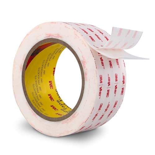 Double Sided Mounting Tape Compatible with 3M 50mm x 4.7m White 4950 1.1mm Thick Heavy Duty Adhesive Waterproof Foam Tape for Car Home Office Deco