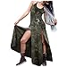 Produktbild Eaylis Damen Sexy Long Slip Kleid Chic Retro Färbekleid Kleid mit Spitzendruck Geteilte Kleider