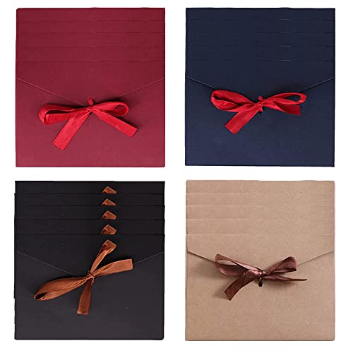 wangsheng 20 Pièces Enveloppes Rétro Avec Rubans Enveloppes en Papier Kraft Rétro Enveloppe avec Ruban Carte Cadeau Papier Kraft Enveloppe pour Invitations Faites, Lettres, Cartes Vacances