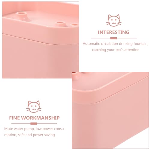 Fuente de agua automática para gatos y perros rosa miniatura 7