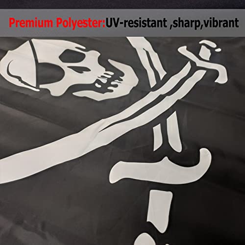 Pirate Jolly Roger Flag 3X5 Outdoor Double Sided Made In Usa-Cross Knife Skull Jack Rackham Flags Heavy Duty 3 Ply Flags Banner For Outside Outdoor Indoor Ship #TOP4