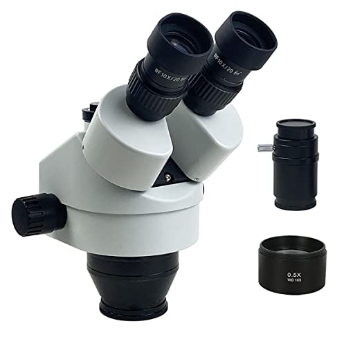 Microscope 3.5X 7X 45X 90X Simul-Focal Trinocular Stereo Microscope Head Continuous Zoom WF10X/20MM Eyepiece Auxiliary Objective Lens(3.5X-45X WH)
