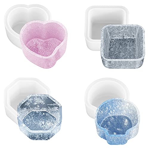 WIFUN 4 Stück Blumentopf Silikonform, Sukkulente Blumentopf DIY Anfängerset, 3D Silikon Blumentopf Form für Blumentöpfe, Handarbeit, Kunsthandwerk, Kunst Home-Office-Dekoration Cover