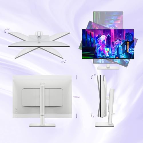 Image of Dell S27 inch QHD Monitor, 100Hz, IPS Panel, 4ms, 99% sRGB, 1500:1 Contrast Ratio, VESA, Low Blue Light, 2 x HDMI, 1x DisplayPort, 2x5W Speaker, Ultra-Thin bezels, Height /Tilt /Swivel /Pivot, White