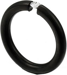 Joyas de Mujer Anillos, Anillos de Boda Acero Inoxidable Circonia Cúbica 3mm con Circonita Cúbica Redonda para Tía Joyas