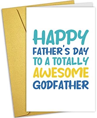 Nchigedy Godfather Father's Day Card, Godfather Fathers Day Gift from Goddaughter Godson, Happy Fathers Day to An Awesome Godfather