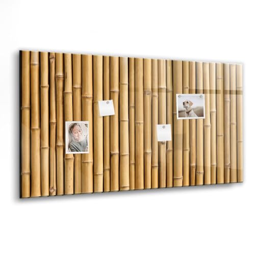 Tableau magnétique verre haut de gamme résistant aux rayures motif bambou 120x60
