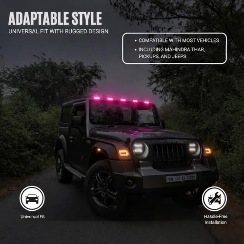 Image of UBH Roof Marker LED Lights For Cars, Trucks, Or Suv 4 X 4 Thar (UFO) (UFO Light (5 pink))