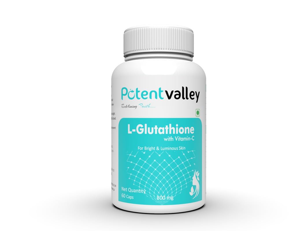 NutriVitals L Glutathione 800mg Capsules - Skin Brightening Supplement for  Men & Women - Enhanced with Vitamin C and Grape Seed Extract