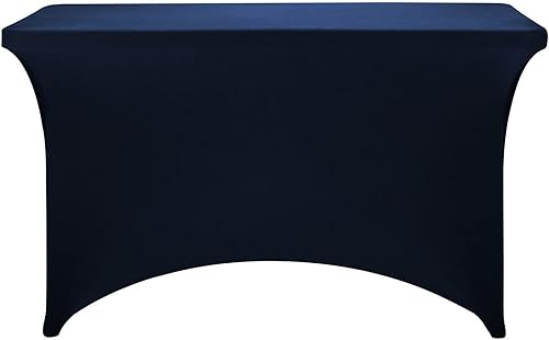 Miniatura 404 de FORLIFE Paquete de 6 manteles de elastano, de ajuste universal para mesas rectangulares de 6 pies, para patios, bodas, banquetes, fiestas