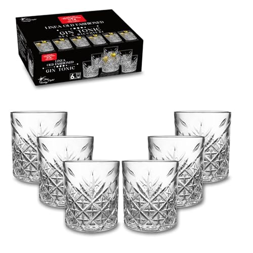 ARCA, Set di 6 Bicchieri Old Fashioned Vetro per Gin Tonic, Cocktail, 33 cl