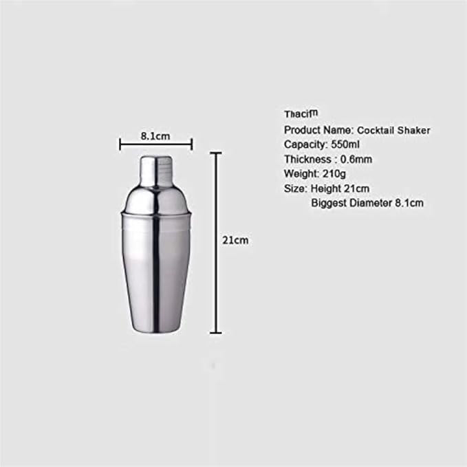 Set de Coctelera Profesional 7 Piezas Acero Inoxidable 550ml miniatura 2