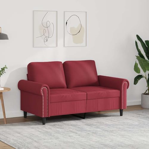 Keeushr Canapé 2 places bordeaux 120 cm avec canapé en cuir synthétique et canapé design pour salon et salle à manger