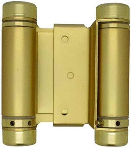 3" Double Action Spring Hinge for Saloon Cafe Doors | In & Out Doorway Swing, Commercial Grade Heavy Duty Double Swing Hinge (Polished Brass)
