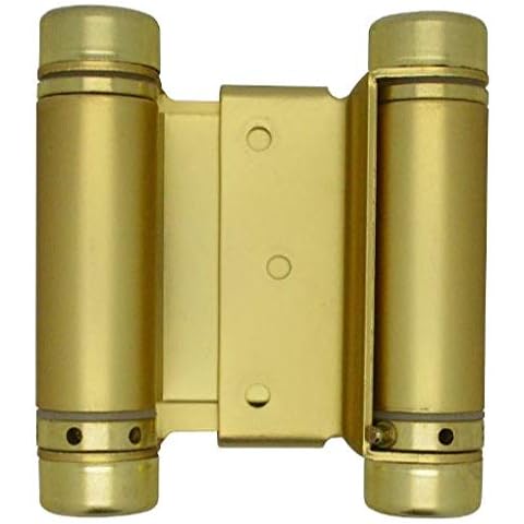 3" Double Action Spring Hinge Saloon Door Hinge | Cafe Doors, Door Hinge for in & Out Doorway Swing, Commercial Grade Double Swing Hinge, Heavy Duty Door Hinge- Swinging Cafe Doors (Polished Brass) Cover