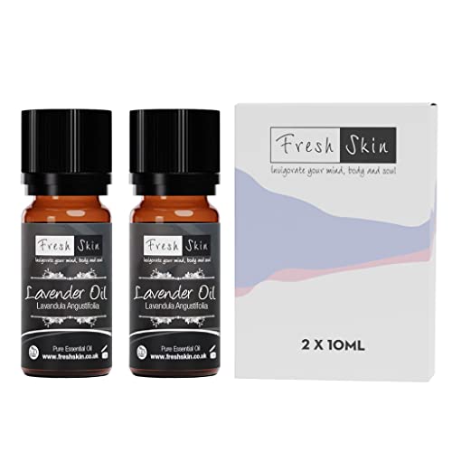 Freshskin Beauty LTD | 20ml (2 x 10ml) - Lavender Essential Oil - 100% Pure & Natural Essential Oils - Lavender Oil for Sleep, Aromatherapy, Diffusers for Home - Vegan Friendly