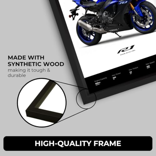 Image of Funk You Store Yamaha R1Poster | Yamaha R1 Framed Poster | Framed Matt Superbike | Bike Posters A3 Size (31 x 23 cm) | Yamaha R1 Bikes Posters for Wall, Home, Bedroom, Living room decoration (F 188)