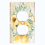 Metal Light Switch Plate Cover Cute Baby Animal Cheetah ANM030