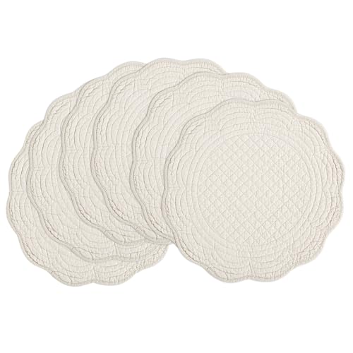 BALAPET Quilted Placemats Set of 6, 100% Cotton 14