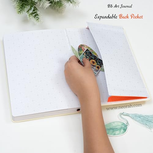 Image of NEORAH - B5 - ART JOURNAL | 200Gsm Dotgrid Notebook |160 Pages(25.0 x 17.5 cm) | Lay Flat |Hard Cover Bullet - Journal | 3 Bookmarks |Elastic Closure | Inner BackPocket | Ideal- Bujo,Art (AFTER GLOW)