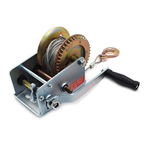 Winche manual dual XKMT 2000 lbs con cable de acero 33 pies miniatura 7