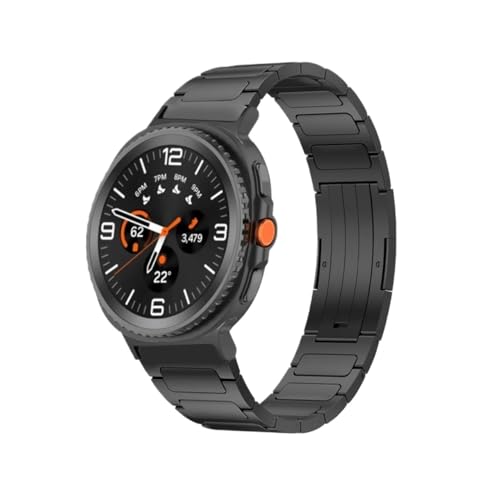 に適合Samsung Galaxy Watch 8/7/6/5/4/FE/44mm/40mm/ 8 Classic /46mm /Galaxy Ultra 2025に適合するチタンストラップ(Black,For Galaxy 4classic 46mm)