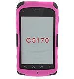 Aimo Wireless Hot Pink Armor Case with Holster and Swivel Belt Clip Combination for Kyocera Hydro C5170 - Retail Packaging - Hot Pink/Black