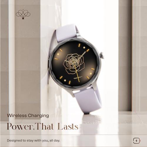 Image of Fire-Boltt Phoenix Aura Women Smart Watch with 1.26 inch Diamond-Cut HD Display, Rotating Crown, Wireless Charging, Bluetooth Calling, Voice Assistant, 120+ Sports Modes - Lavender Mist