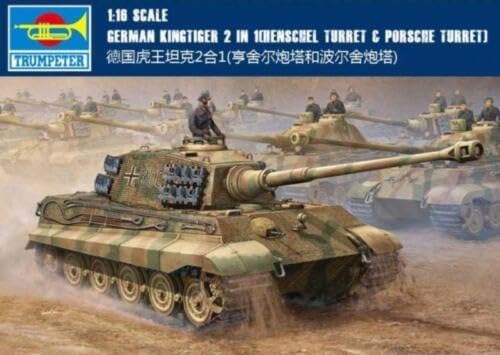 US in Stock, Trumpeter 00910 1/16 German King Tiger Henschel Turret Tank Model Armored Car