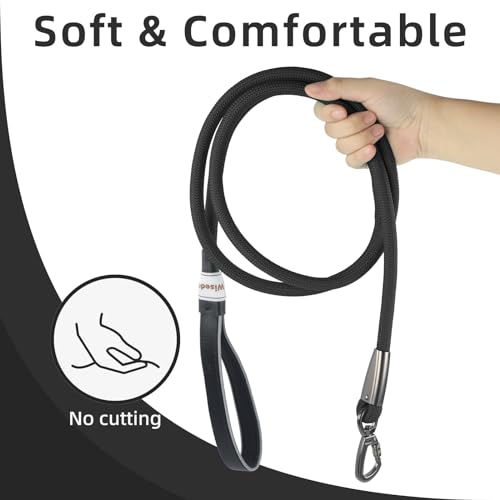 Wisedog 1.9m Black Tough Rope Long Line Lead with Soft Padded Handle for Dogs - Image 4