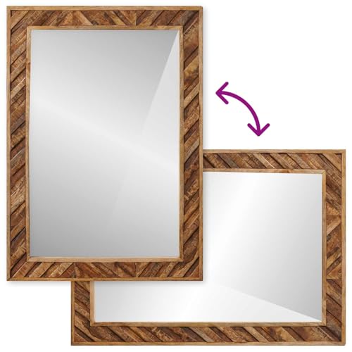 Miroir mural marron 70x50 cm en verre clair Mangloder - 8