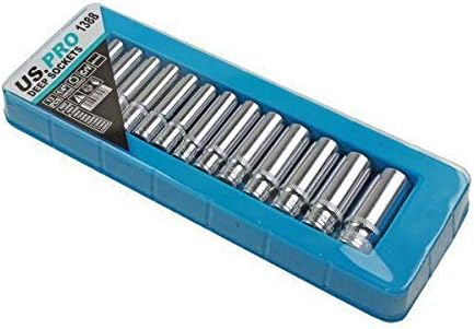 US PRO Professional 13 Piece 1/4" Single Hex Deep Socket Set 4-14mm B1388