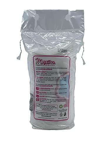 Maxim® 100% Certified Organic, Biodegradable. Hypoallergenic Cotton Extra Large Oval Makeup Remover, Easy Drawstring Closure Packaging, No GMO, Cruelty Free, 150 Count, 3 Packs