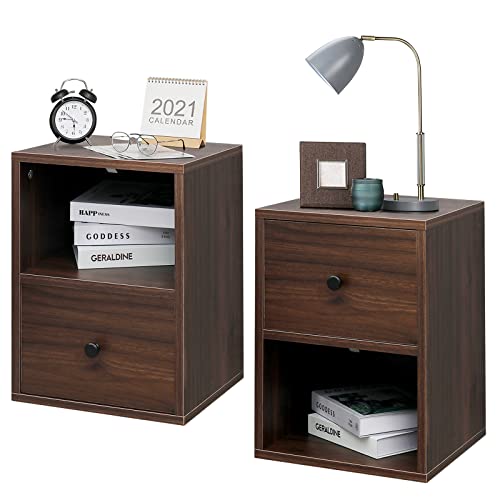 Laptain 2 Pack Floating Nightstand Wall Mounted Shelf With Drawer Storage Bedside Table For Living Room, Bedroom #TOP2