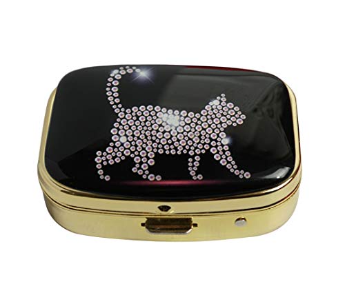 HaLuLu Cat Personalized Design Square Pill Case Decorative Metal Organizer Unique Gift