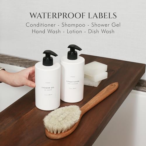 Modern Luxe White Kitchen Soap Dispenser Set with Tray, Lotion Dishwashing Liquid Detergent Hand and Dish Soap Dispenser Set, Dual Refillable Pump Bottles for Kitchen and Bathroom Countertop Farmhouse - Thumbnail 6