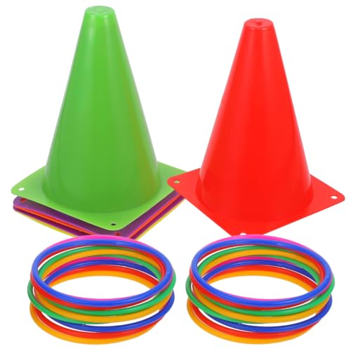 Miniatura 6 de Conos De Plástico Para Lanzamiento Con Anillos Juego De Entrenamiento Deportivo Para Niños, Seguro Y Duradero, Ideal Para Fiestas Infantiles, Actividades Al Aire Libre Y Entrenamiento Sensorial