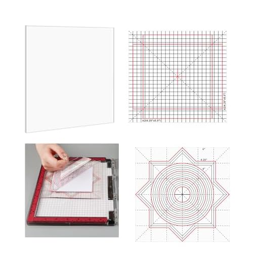 BAOFALI 5Pcs/Set 6x6inch Multi-Use Non-Slip Sticky Mats Fit in Stamp Positioning Tool Set,Photopolymer Grip Mat with Printed Guides in Placeholding Stencil in Place Crafts Scrapbooking Fixed Mat.