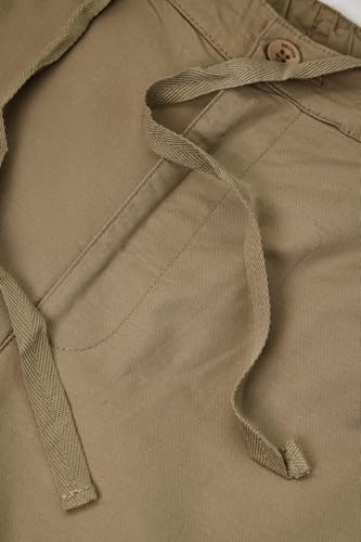 Image of SNITCH Men Casual Trousers| Baggy Fit Mid Rise Solid Plain Front Style | Breathable Cotton Blend & Lightweight Linen Fabric for Summer & Everyday Outings