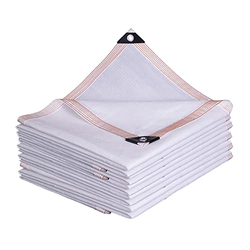 90% Schattentuch,Sonnenschutznetz,Atmungsaktives Sonnensegel,Schattennetz Weiß,Schattierungsnetz Mit Ösen,Garten Gewächshaus Pergola Terrassen Beschattungsnetz,Anpassbares,White-5x11m(16.4*36.1ft)