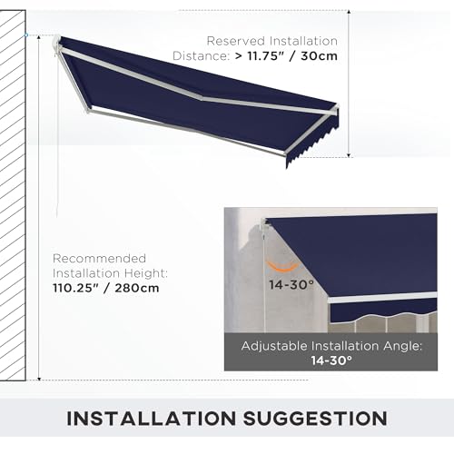 image for Outsunny 12' x 10' Electric Awning, Retractable Awning, UV Protection 