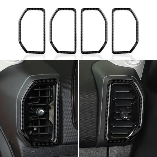 Image of 4PCS Car Carbon Fiber Dash Air Conditioner Outlet Vent Decal Cover Trim for Ford Bronco Sport 2021 2022 2023 2024 Interior Accessories
