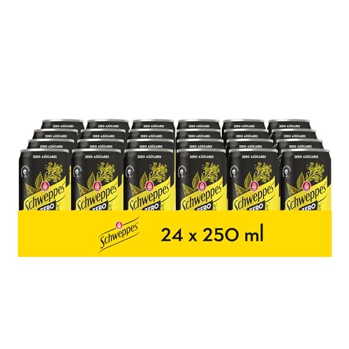 Schweppes Tónica Zero, Sin Azúcar ni Calorías - Lata, Pack 24 x 25 cl