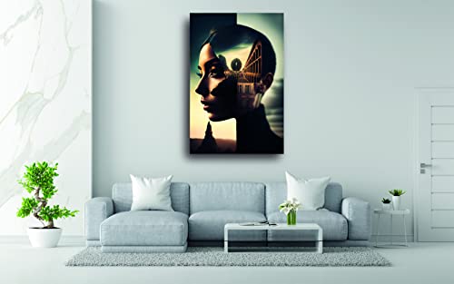 Tableaux d'art décoratifs portrait surréaliste moderne sur toile 40x60cm