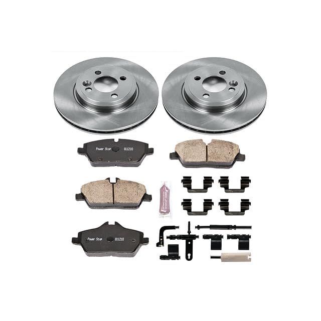 Image of PowerStop Front Brake Kit for Mini Cooper 2007-10 - Z17 Ceramic Brake Pads & Disc Rotors Replacement, KOE6066