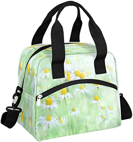 Fantasy Flowers Insulated Lunch Bag Women Reusable Lunch Tote for Adult Men Adjustable Shoulder Strap Cooler Durable Lunch Box for Office Work Picnic Travel