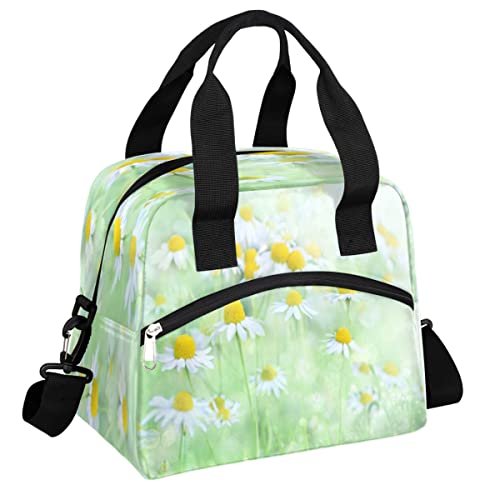 Fantasy Flowers Insulated Lunch Bag Women Reusable Lunch Tote For Adult Men Adjustable Shoulder Strap Cooler Durable Lunch Box For Office Work Picnic Travel #TOP14